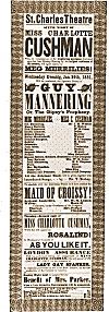 January 29, 1851 bill for the St. Charles Theatre