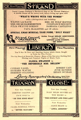 Ad for Saenger's New Orleans theaters in 1922